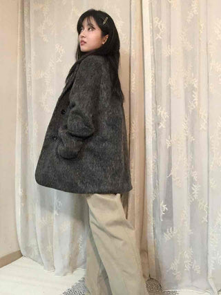 Big Collar Fluffy Buckle Short Quilted Padded Coat
