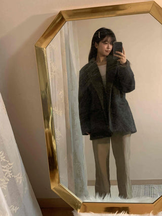 Big Collar Fluffy Buckle Short Quilted Padded Coat