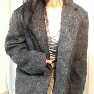 Big Collar Fluffy Buckle Short Quilted Padded Coat