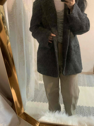 Big Collar Fluffy Buckle Short Quilted Padded Coat