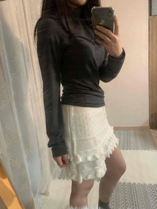 Stretch Cozy Fit High Neck Soft Layered Long Sleeve T-shirt