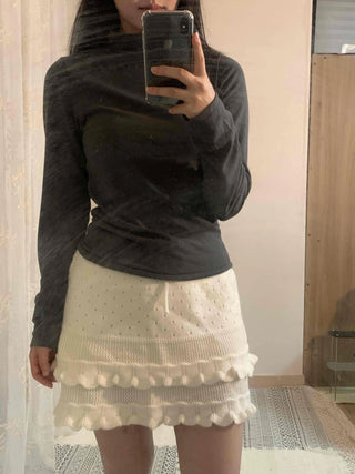Stretch Cozy Fit High Neck Soft Layered Long Sleeve T-shirt