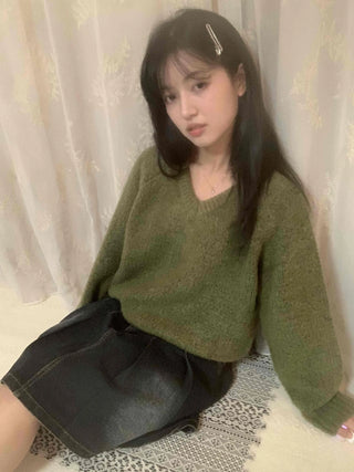 Vintage Washed A-Line Flare Denim Skirt