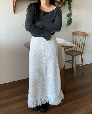 Cowl Neck Balloon Sleeve Slim Fit Crop Knit