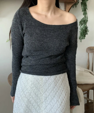 Cowl Neck Balloon Sleeve Slim Fit Crop Knit