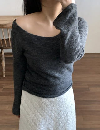 Cowl Neck Balloon Sleeve Slim Fit Crop Knit