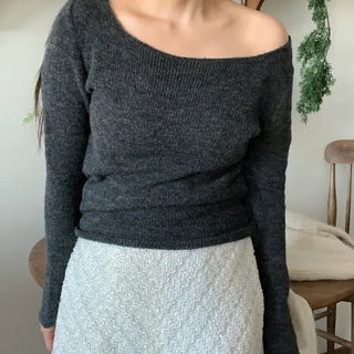 Cowl Neck Balloon Sleeve Slim Fit Crop Knit