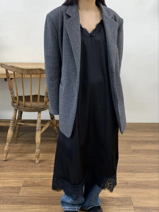Lace-trimmed Camisole Slip Long Dress