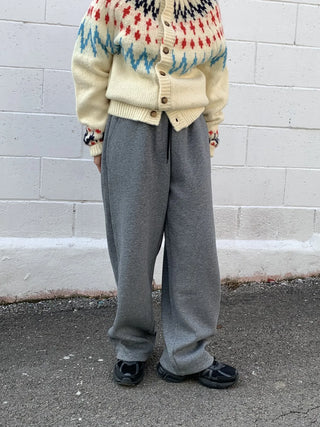 Cozy Semi-Wide Elastic Waist Pants