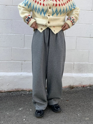 Cozy Semi-Wide Elastic Waist Pants