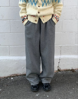 Cozy Semi-Wide Elastic Waist Pants