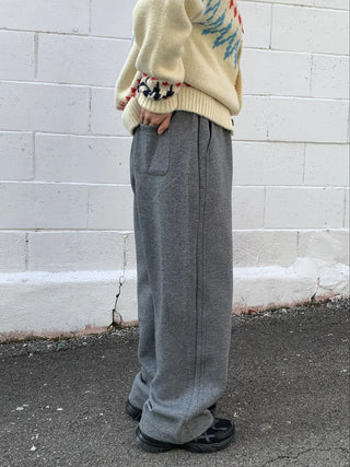 Cozy Semi-Wide Elastic Waist Pants