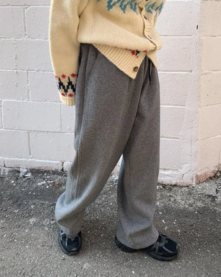 Cozy Semi-Wide Elastic Waist Pants