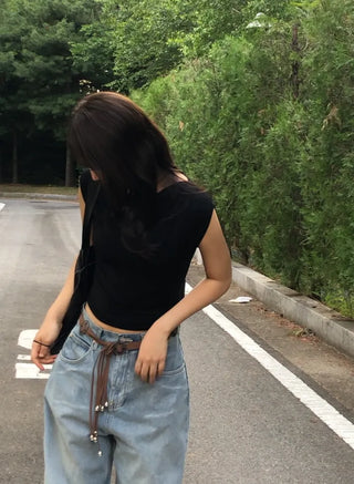 Rodi Asymmetrical Off-Shoulder Stretchy T-Shirt