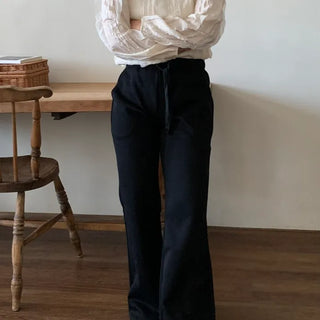 Essential Elastic Waist Semi-Wide Long Training Pants