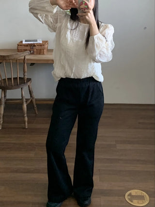 Essential Elastic Waist Semi-Wide Long Training Pants