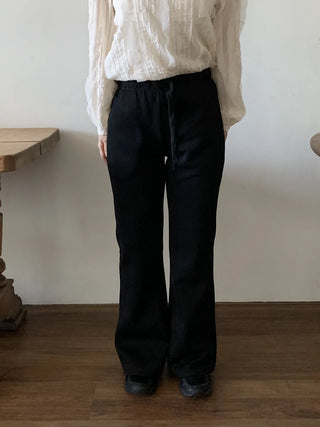 Essential Elastic Waist Semi-Wide Long Training Pants