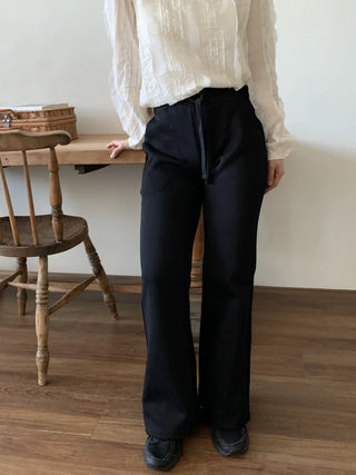 Essential Elastic Waist Semi-Wide Long Training Pants