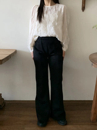 Essential Elastic Waist Semi-Wide Long Training Pants