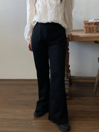 Essential Elastic Waist Semi-Wide Long Training Pants