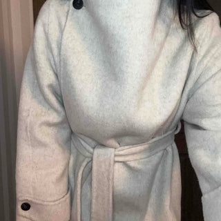 Cozy Heathered Shirring Belted Long Coat