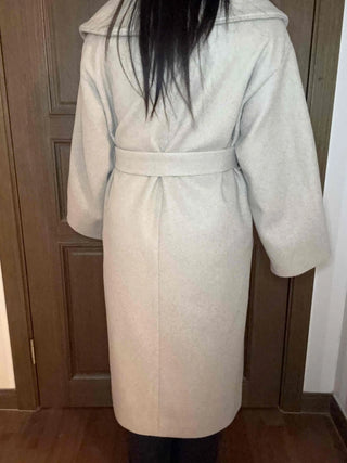 Shawl Collar Belted Loose Fit Handmade Coat