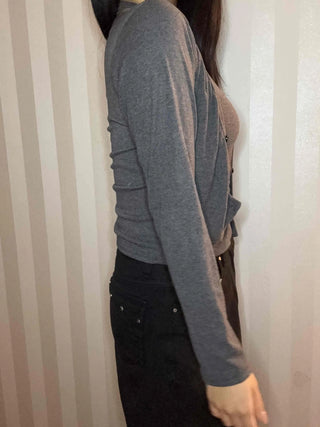 Daily Slim Fit Button V-Neck Crop Cardigan