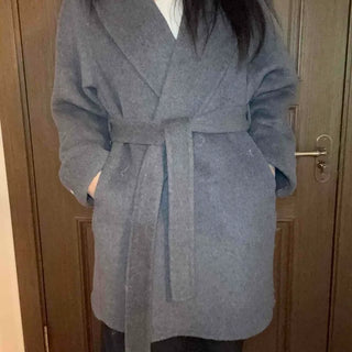 Shawl Collar Belted Oversized Loose Coat