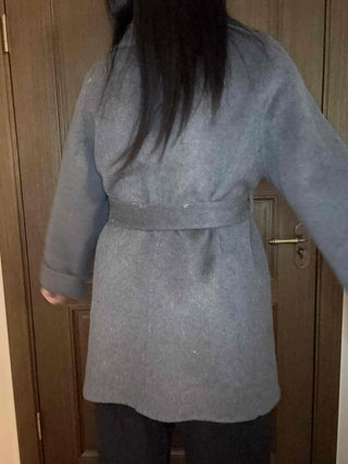 Shawl Collar Belted Oversized Loose Coat
