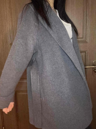 Shawl Collar Belted Oversized Loose Coat