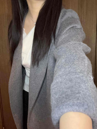 Shawl Collar Belted Oversized Loose Coat