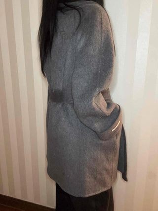 Shawl Collar Belted Oversized Loose Coat