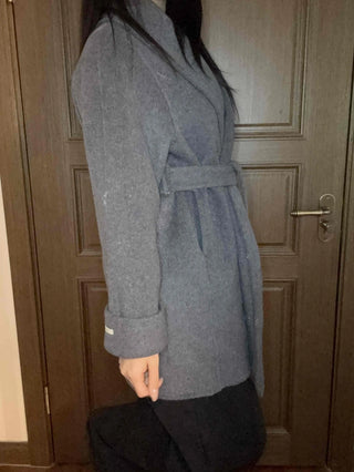 Shawl Collar Belted Oversized Loose Coat