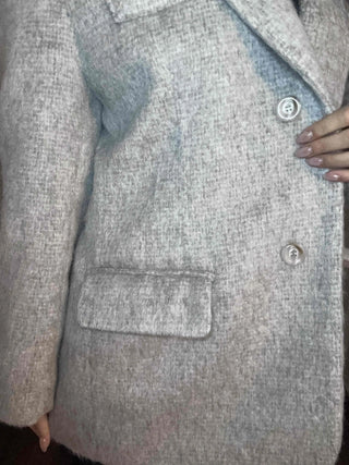Melange Wool Blend Buttonless Shark Fit Coat