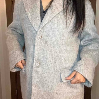 Melange Wool Blend Buttonless Shark Fit Coat
