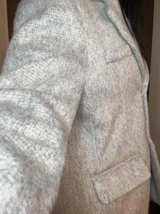 Melange Wool Blend Buttonless Shark Fit Coat