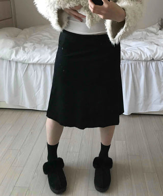 Cozy Fur Oversized Crop Cardigan and Midi Skirt Set