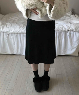Cozy Fur Oversized Crop Cardigan and Midi Skirt Set