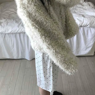 Cozy Ribbon Dot H-Line Midi Skirt