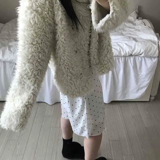 Cozy Ribbon Dot H-Line Midi Skirt
