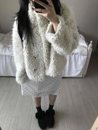 Cozy Ribbon Dot H-Line Midi Skirt