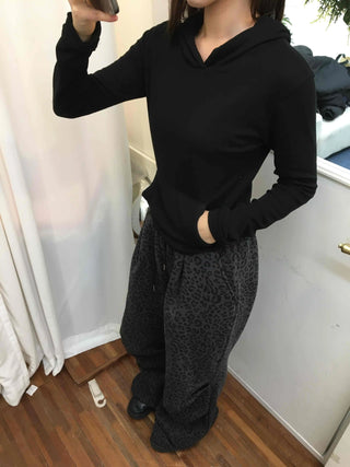 Velvet Touch Puff Shoulder Boxy Hoodie