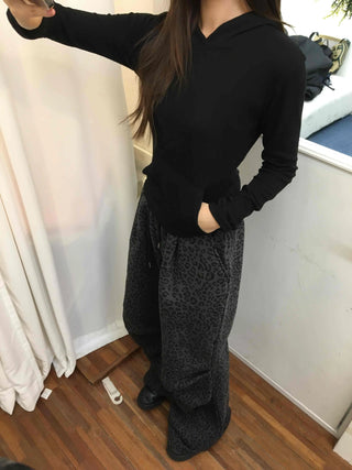 Velvet Touch Puff Shoulder Boxy Hoodie