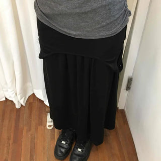 Layered Pocket Flare Long Skirt