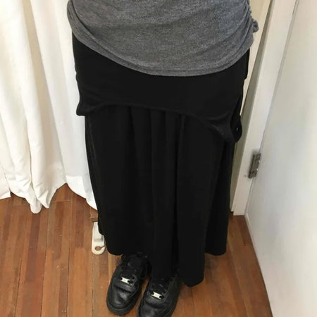 Layered Pocket Flare Long Skirt