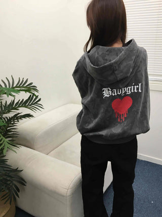 Camouflage Balloon Fit Two-Way Zip-Up Hoodie