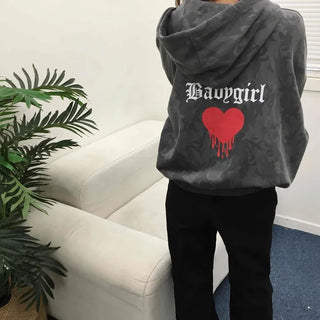 Camouflage Balloon Fit Two-Way Zip-Up Hoodie