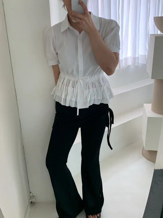 Lanfi Layered Wrap Skirt Bootcut Pants