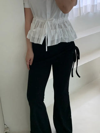 Lanfi Layered Wrap Skirt Bootcut Pants