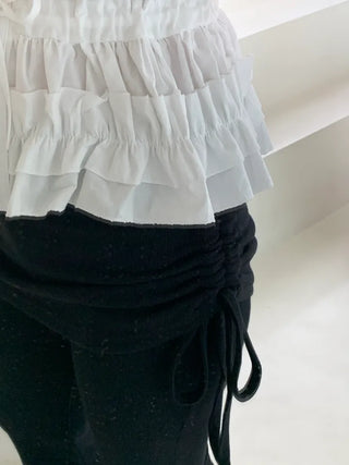 Lanfi Layered Wrap Skirt Bootcut Pants